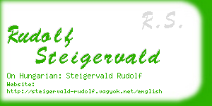 rudolf steigervald business card